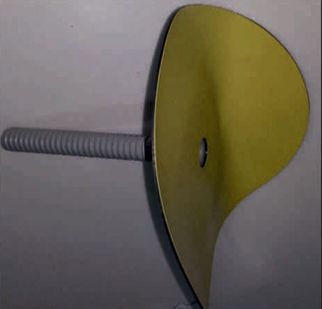 Yellow waterproofing membrane with embedded anchor